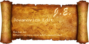 Jovanovics Edit névjegykártya